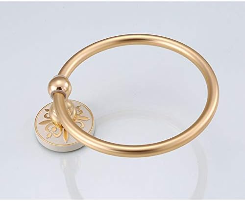 タオルバー タワーハンガー バスタオルリング - スペースアルミポリッシュタオルホルダー - 穴取り付け - ラウンド - バスルー