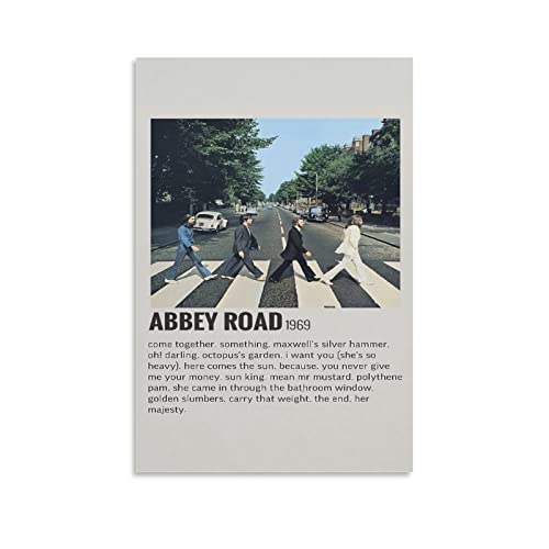 Poster décoratif sur toile The Beatles Abbey Road – Décoration murale moderne pour chambre à coucher – 40 x 60 cm - Les Beatles, Paul McCartney, John Lennon, RIngo Starr, George Harrison Poster décoratif sur toile The Beatles Abbey Road - Décoration murale moderne pour chambre à coucher - 40 x 60 cm