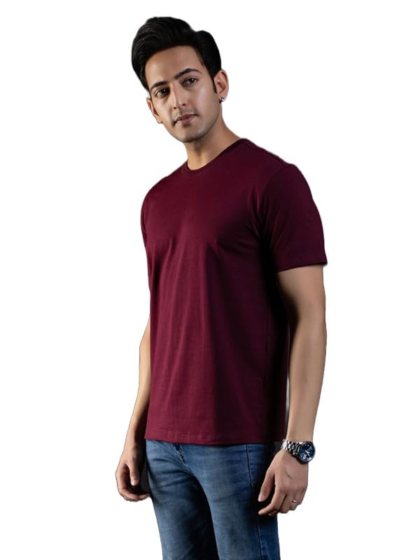 Image of Ghumakkad Cotton Blend Half Sleeve Round Neck Sports T Shirt for Men
