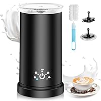 Milchaufschäumer 5-in-1 Elektrisch 600 W mit 350 ml Fassungsvermögen für heißen und kalten Milchschaum Heiße Schokolade Latte Cappuccino Kakao