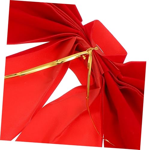 Lazos rojos grandes SHOWERORO para coronas navideñas y decoración de árboles 4