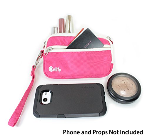 Zip Around Coin Purse, Lipstick Case, Or Smartphone Wallet; W/Built In Suction Cup For Hands Free Photos Or Video. Large Sized Smartphone Wristlet Easily Fits Medium Sized Phones, Like Iphone 6, 5, 5S, Samsung Galaxy 5, 6, Htc One, And Many Other Of Similar Size. Take A Better Selfie. #TOP3