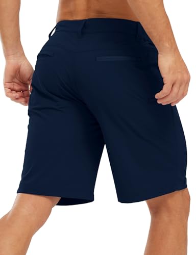Image of TBMPOY Men's Golf Shorts Lightweight 5 Pockets Casual Dress Stretch Elastic Waist Quick Dry Flat Front Travel Shorts