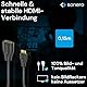 Sonero® Mini HDMI auf 4K HDMI Portsaver Adapter, Premium High Speed, Mini HDMI C Stecker auf HDMI A Buchse, vergoldete Kontakte, zweifache Abschirmung, PVC-Mantel, 0,15m