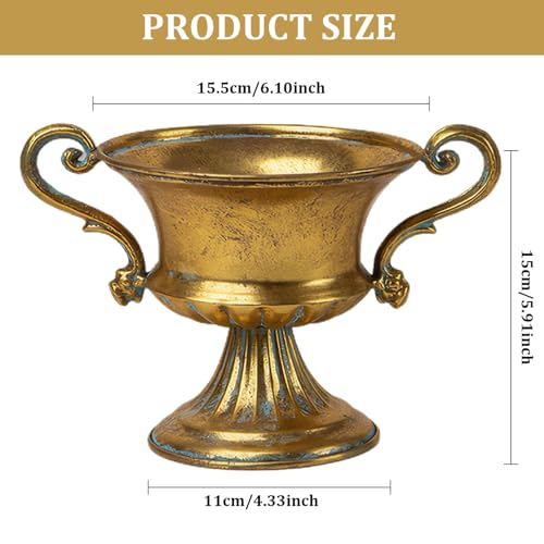 Vase en métal de 6 pouces avec poignée pot fleur décoratif convivial