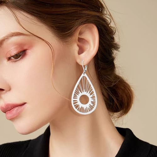 Boucles d'oreilles en forme de goutte REELMAR géométriques irisées anti-ternissement - 5