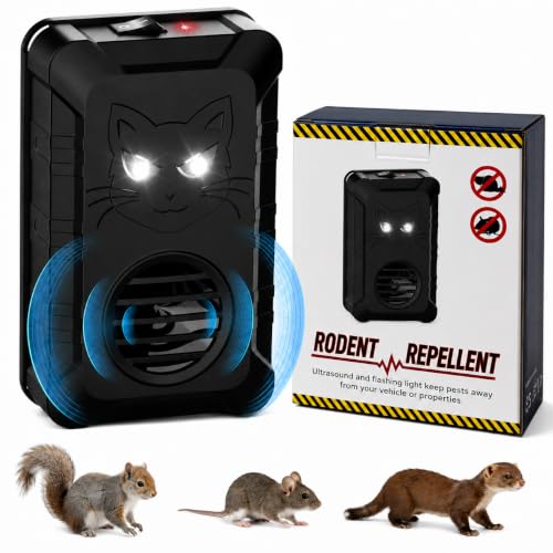 Snugloo Repelente Roedores Ultrasónico con Estroboscópica&Sensor para Coche