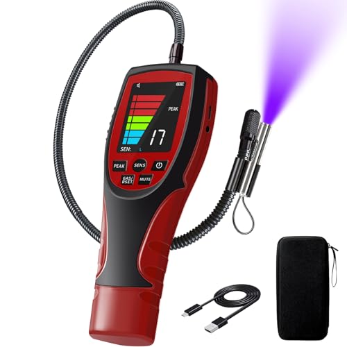 Refrigerant Leak Detector HVAC, Aprvtio ALD-200PRO Professional Freon Leak Detector for A3 A2L A1 Refrigerants, Automotive AC Leak Detection Kit with 0.14 oz/yr Sensitivity for R32 R454B R134a R410A