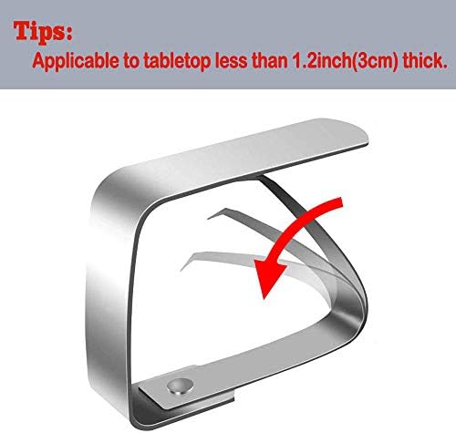 Qualsen Tablecloth Clips, 12 Pack Stainless Steel Table Cover Clamps