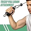 KORIKAHM Cable Machine Attachment with Upgraded Ergonomic Gym Handles, LAT Tricep Rope Pull Down Attachment,Exercise Handles for Home Gym Workout (Double Ring Handle) #3