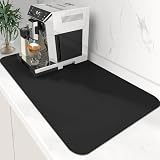 Coffee Mat Super Absorbent Dish Drying Mat Coffee Bar Mat 17'x 30', Black