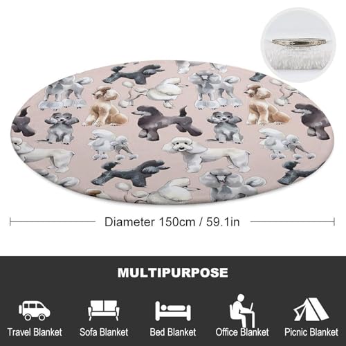 Couverture ronde en flanelle pour protéger et décorer le canapé