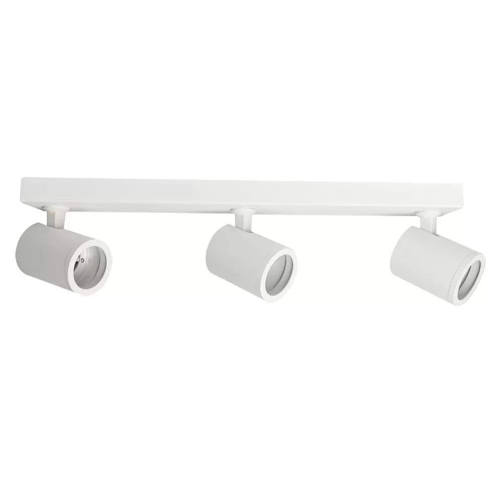 FactorLED Lámpara de Techo Led Blanco Ajustable y Rotatorio con Bombillas GU10, Aplique 18W Luz Fría 6000K, Barra de 3 Focos Orientables, Iluminación Interior