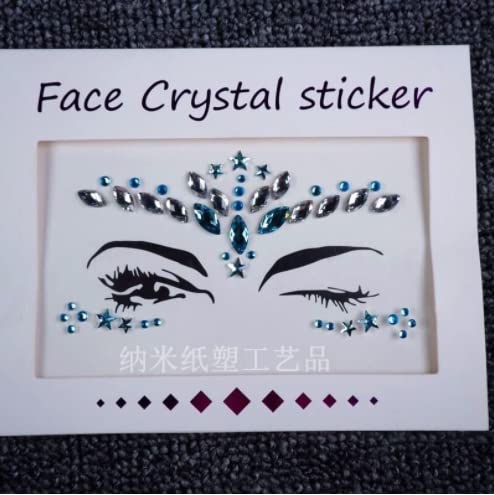 Set of 6 Face Gems Rainbow Body Rhinestone with Chest Temporary Stickers for Halloween Party Shows Decorations Crystal Mermaid Tears Tattoo Eye Face Jewelry for Women ,Girls