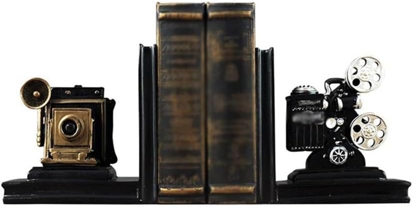 Bookend Support Vintage Bookends, Book Ends, Film Projector Ornament, Stoppers for Music Lovers Bookends