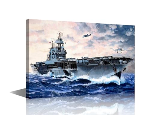 Impressions sur toile de bateau militaire pour habiller un mur vide de bureau