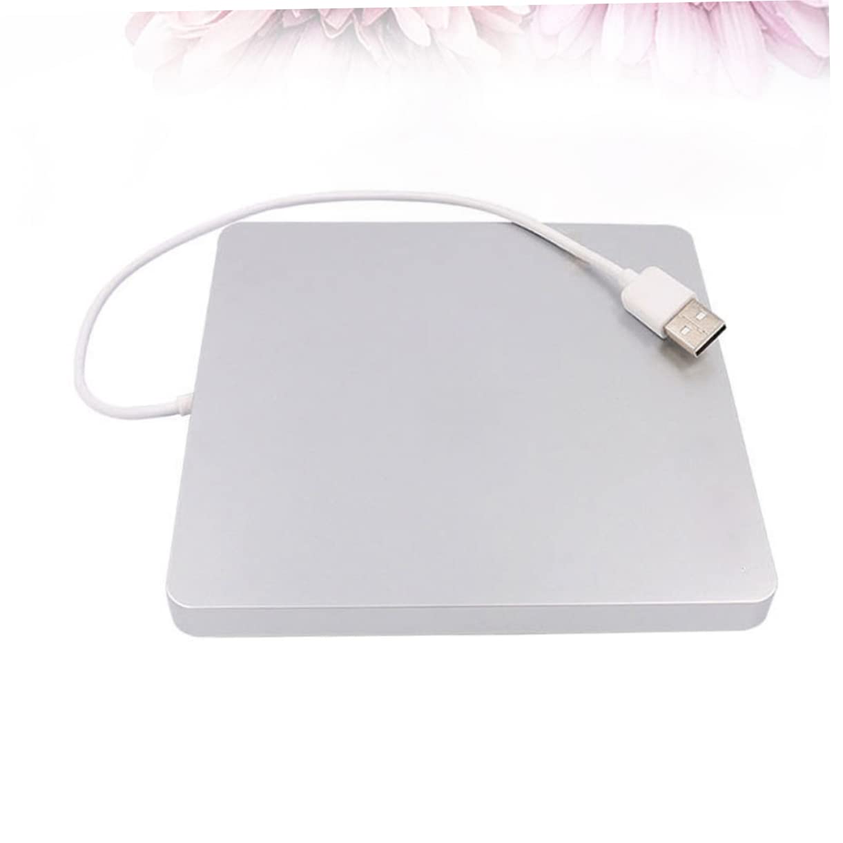 Uonlytech External USB DVD Rw Drive Burner for Laptop and Pc Portable Optical Disc Player -up Tray Design No Additional Power Required Silver Finish