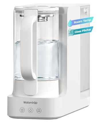 Waterdrop C2S Countertop RO Filtration System with 40oz Glass Pitcher