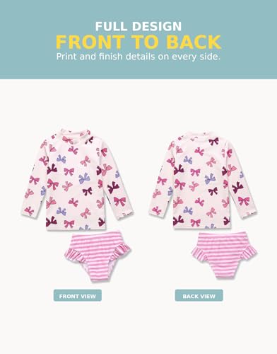 Image of VAENAIT BABY Girls Rash Guard Swimsuit UPF 50+ Long Sleeve Toddler Bathing Suit Ribbon Stawberry Floral Fruit for 2~8Years
