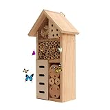 Múltiples propósitos: la casa de insectos puede ser un gran colmenar colgante, que es perfecto para familias, guarderías y escuelas, y los niños pueden aprender sobre nuestro paisaje natural.