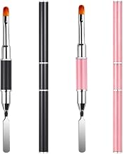 Dual-ended Nail Art Pen, 2 Pcs Brush Gel Nails Reconstruction, 2 in 1 Nail Art Brush Dual Ended, Dual End Nail Brush in Gel, DIY Manicure Tool