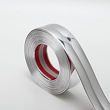 Roxbury 3 Metar Wall Molding Trim Waterproof L-Corner Trim Self-Adhesive PVC Corner Guard Cuttable Customized Waterproof Flexible Wall Molding Trim, (Silver)
