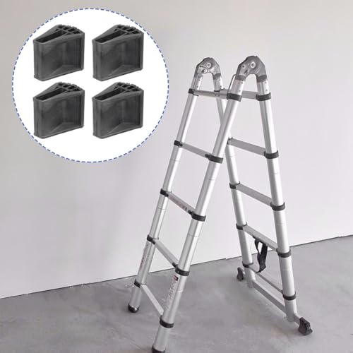 Almohadillas pies de escalera antideslizantes con amortiguación de PVC negro para suelos 4 uds 8