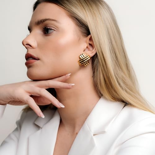 Criss-Cross X Statement Earrings - Image 6
