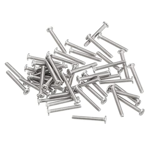 sourcing map M1.4-0.3 X 10 mm 50pcs Plat Rond Diriger Vis 304 Inoxydable Acier Phillips Conduire Machine Vis Matériel Attache pour Meubles Connexion