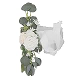 Flores Artificiales para Sillas de Boda, Ramo de Flores de Alta Simulación, Hermoso con Cinta para Fiestas