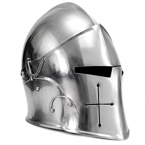 THOR INSTRUMENTS Templar Crusaders Halloween Costume Props Medieval Barbuta Visored Armour Helmet Rustic Vintage Home Decor Gifts