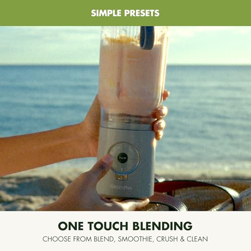 GreenPan Spin & Go Portable Blender, 24oz Dove Gray