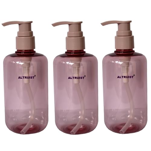 Image of ALTRUIST Refillable Lotion Pump Bottle | Empty Dispenser for Hand Wash, Shampoo, Body Wash, Liquid Soap & Massage Oil (Burgundy, 300 ML, Pack of 3)