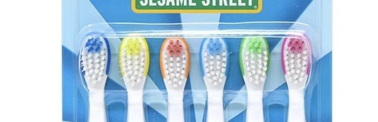 Image of Brush Buddies Sesame Street Toothbrushes for Kids, Soft Bristle Toddler Toothbrushes Ages 2-4, Fun Sesame Street Designs, 6-Count Set