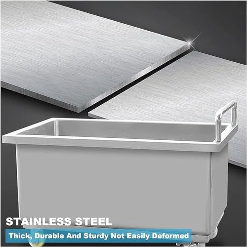 Portable Stainless Steel Utility Sink, Free Standing Wash Station for Efficient Floor Mop Cleaning in Homes or Hotels,
