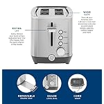 GE 2 Slice Stainless Steel Toaster, Extra Wide Slots for Toasting Bagels, Breads, Waffles & More, 7 Adjustable Shade Settings, Removable Crumb Tray, Countertop Kitchen Essentials, 850 Watts - Image 3