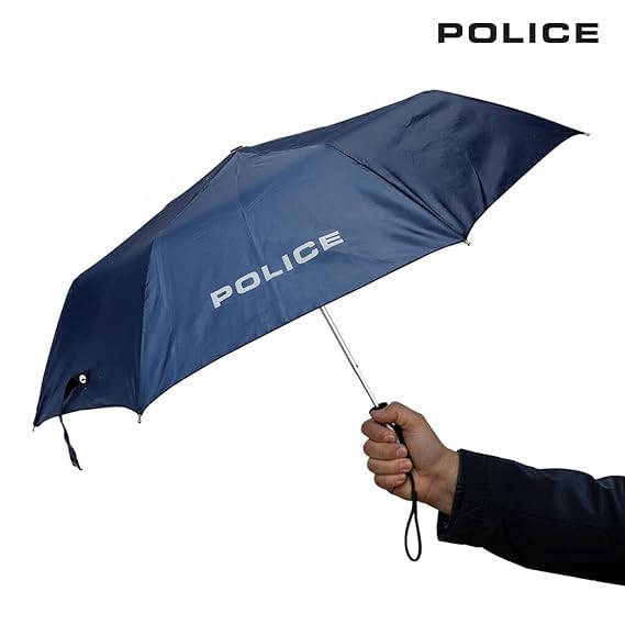 Image of Police All-Weather UV Umbrella - Auto Open | Windproof | Travel-Ready 3-Fold Design | SPF 50+ Protection | Wide Canopy, Stylish & Durable I Navy