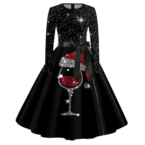 Weihnachtskleid Damen, Kleid Weihnachten Damen, Weihnachtskleidung, Weihnachtskostüm, Weihnachtsoutfit, Christmas Dress Women, Lustig, Elegant,...