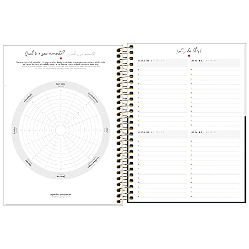 Planner Espiral 17,7 x 24 cm West Village 2022 - Estampa Fundo branco com poá - Tilibra