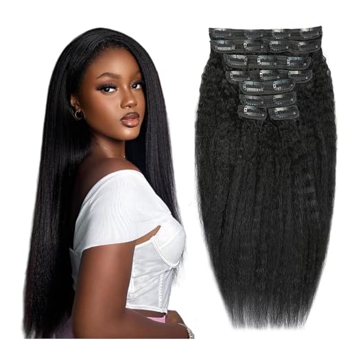 Extensions cheveux humains brésiliens Remy à clip pour volume naturel