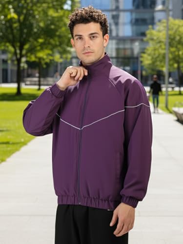 Image of CHKOKKO Sunscreen Jacket for Men Hooded Zipper Sports Jacket | UV Protection UPF 50+ | Sun Protective | Lightweight Breathable | Riding Biker | Outdoor Travel Gym Running