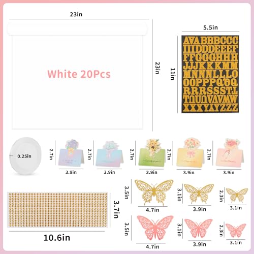 BESUPERT A Bundle of 260Pcs and 52Pcs Flower Bouquet Wrapping Paper Accessories Kit