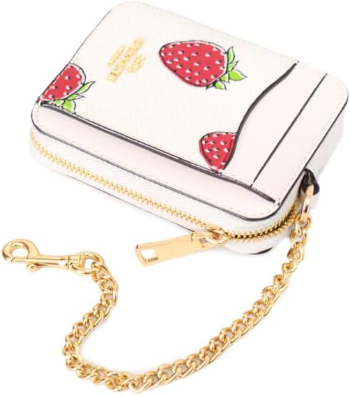 コーチ カードケース レザー ストロベリー イチゴ チェーン ロゴ