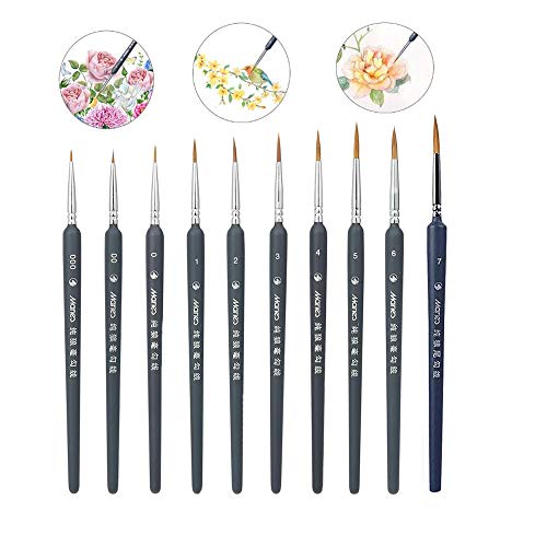 détail pincel, Southstar 10u00a0pcs pintura pinceles acrílicos para la pintura a la acuarela gouache y acrílico, ldéal para los detalles minutieux y acabados