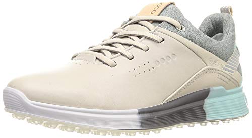 ECCO Women's S-Three Gore-TEX Golf Shoe, Gravel, 10-10.5