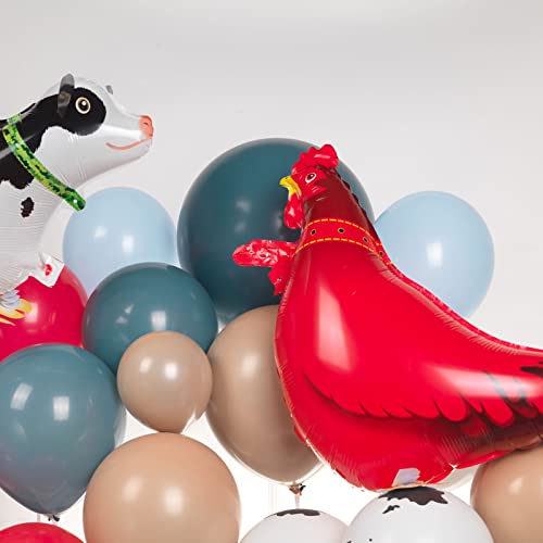 Cow Balloon Garland Arch Kit Western Cowboy Blue Red Farm Animal Print Balloons Farm Theme Birthday For Boy Party My First Rodeo Party Decorations #TOP4