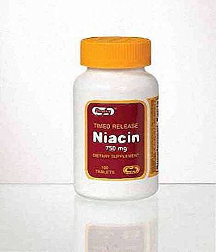 (3 Pack) Rugby Niacin TR 750 mg Timed Release 100 Ct. Captabs (Pack of 3) *Compare to Slo Niacin & Niaspan*