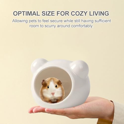 Butyeak Keramik Hamsterhaus, Hamster Versteck mit Tunnel, für Kleine Rassen, 8.1 x 6.5 x 5.2 cm, 20 g, Innenbereich, Bodenmontage, Keramik, Zwerghamster, Ratte, Mäuse