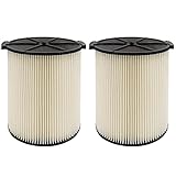 Two Packs of VF4000 Standard Filter for Wet/Dry Vacs 5 Gallons and Larger Vacuum Cleaner,Replacement...