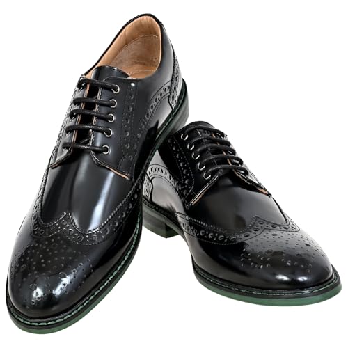 Image of Hx London Brush-Off Leather Men Brogues Formal Derby Shoes